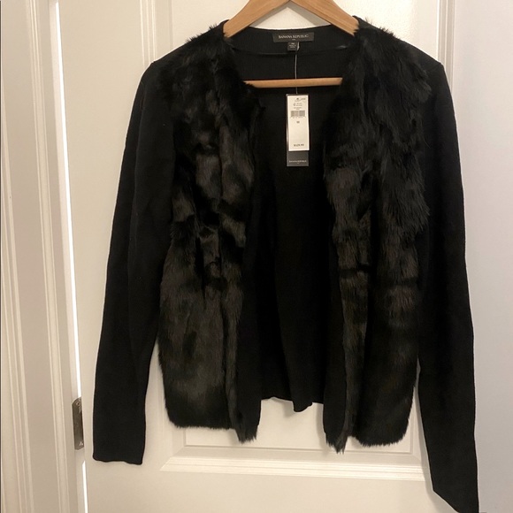 Banana Republic Sweaters - NWT. Banana Republic Faux fur cardigan